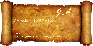 Jakab Alícia névjegykártya
