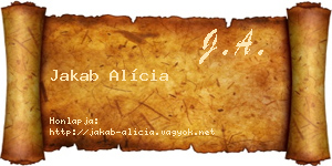 Jakab Alícia névjegykártya