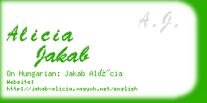 alicia jakab business card